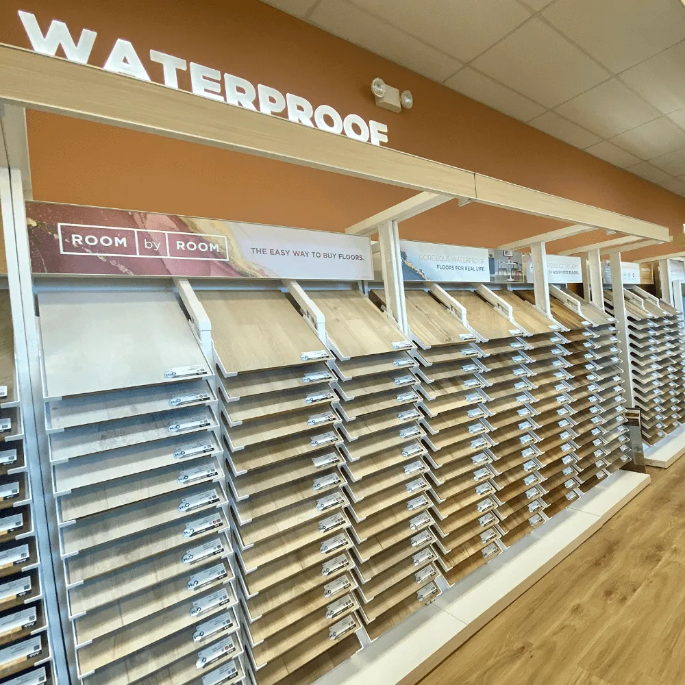 B and S Carpet One hardwood showroom